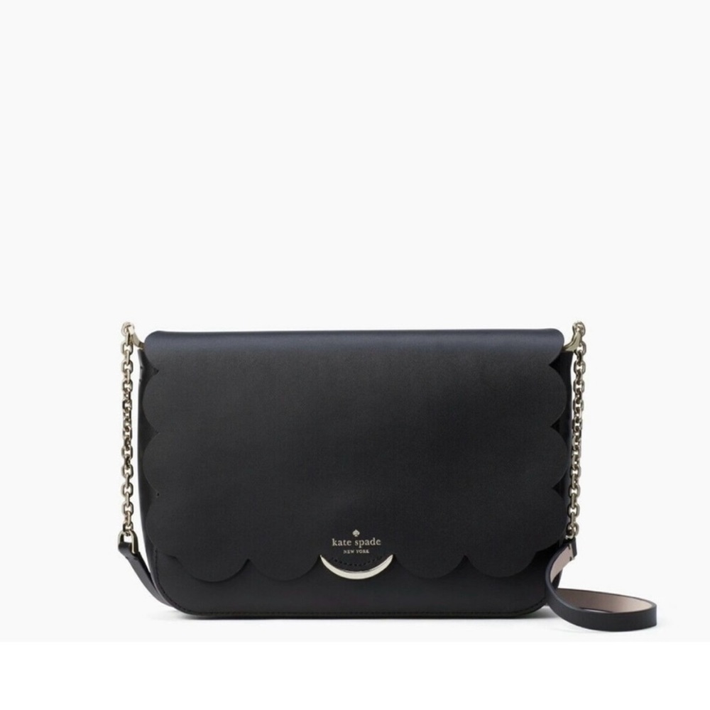 Kate Spade Black Scalloped Shoulder Bag